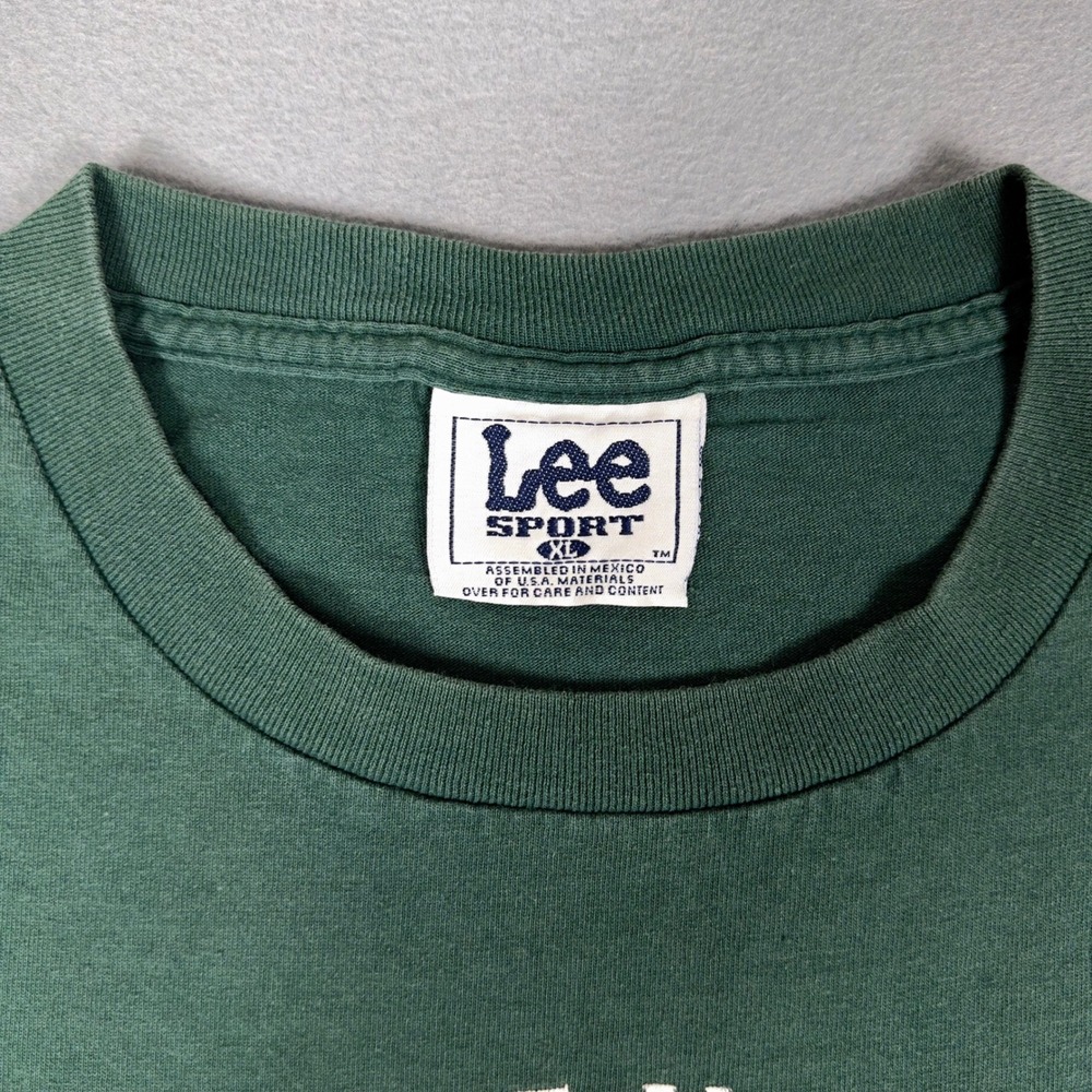 Vintage 90s Lee‎ Sport Green Bay Packers NFL Mens XL Green Tee Football Spellout - Picture 5 of 8